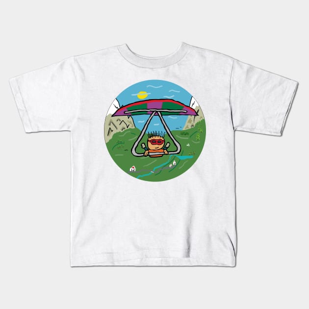 Hang Gliding Kids T-Shirt by Mark Ewbie